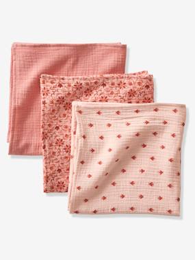 Toys-Baby & Pre-School Toys-Cuddly Toys & Comforters-Pack of 3 Muslin Squares in Cotton Gauze, by BÉBÉ BOHÈME