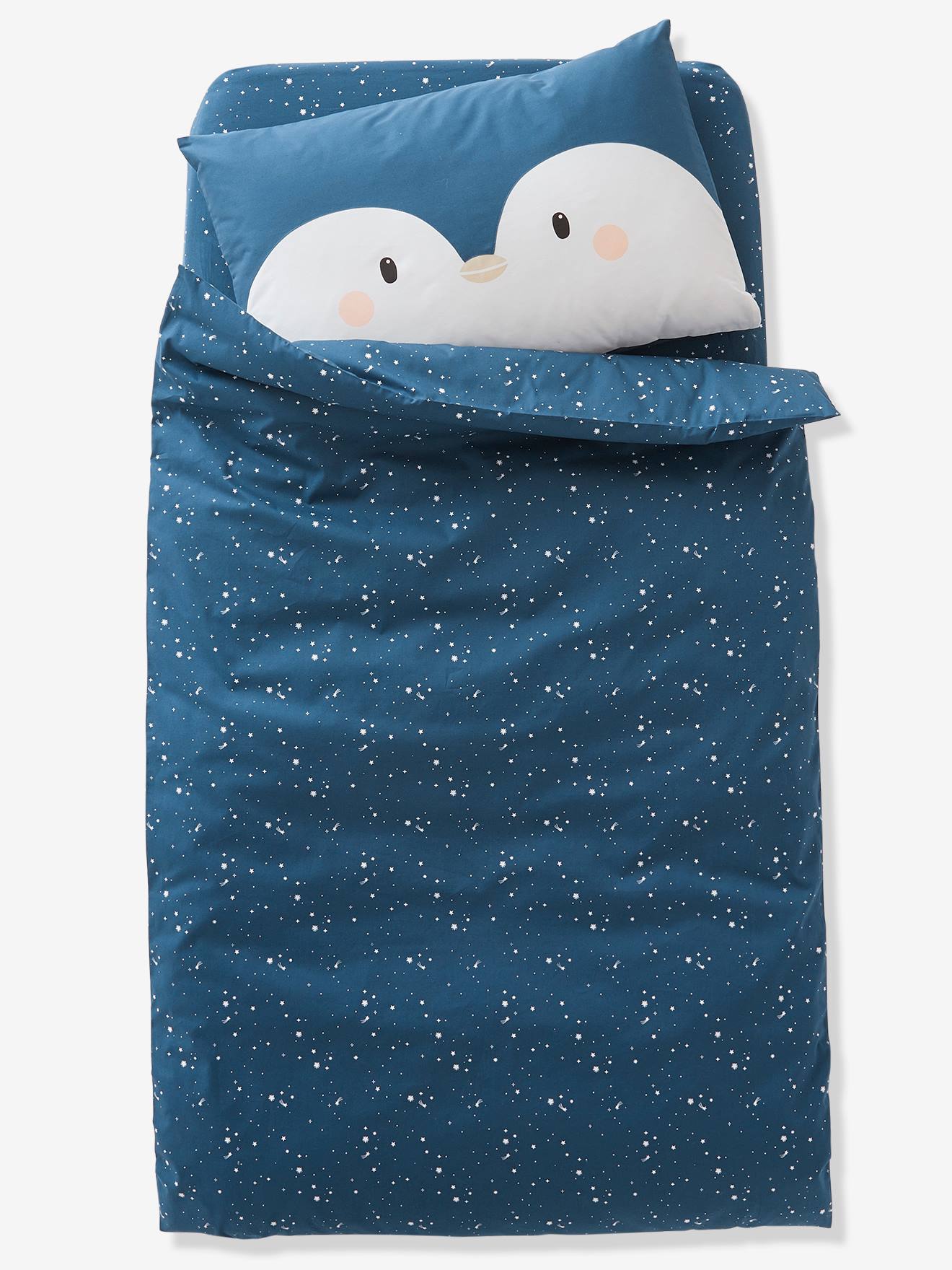 Housse De Couette Bebe Etoile Polaire En Percale De Coton Oeko Tex Bleu Linge De Lit Deco