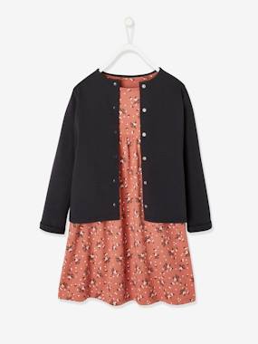 Girls-Outfits-Dress & Jacket Outfit with Floral Print for Girls