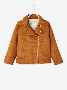 -Perfecto Style Jacket in Nubuck for Girls