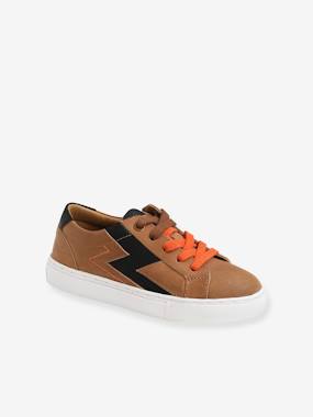 Shoes-Leather Trainers with Laces & Zip, for Boys