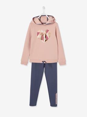 Girls-Outfits-Sports Combo: Sweatshirt with Heart & Leggings, for Girls