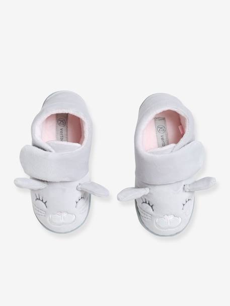 Plush Slippers for Baby Girls Light Grey - vertbaudet enfant 