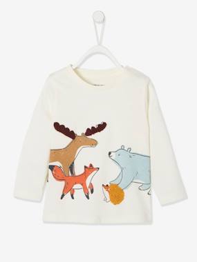 Baby-T-shirts & Roll Neck T-Shirts-T-shirts-Top with Jungle Animals, for Baby Boys