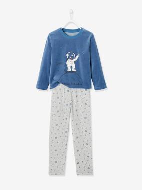selection-velour-Long Velour Pyjamas for Boys, Space, Oeko-Tex®