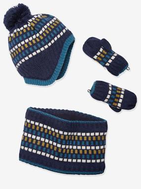 Boys-Accessories-Beanie + Snood + Gloves Set for Boys, Oeko Tex®