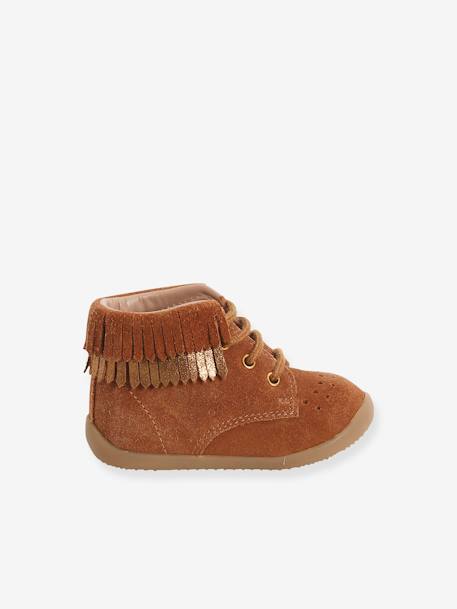 Bottillons Cuir Bebe Fille Premiers Pas Camel Chaussures