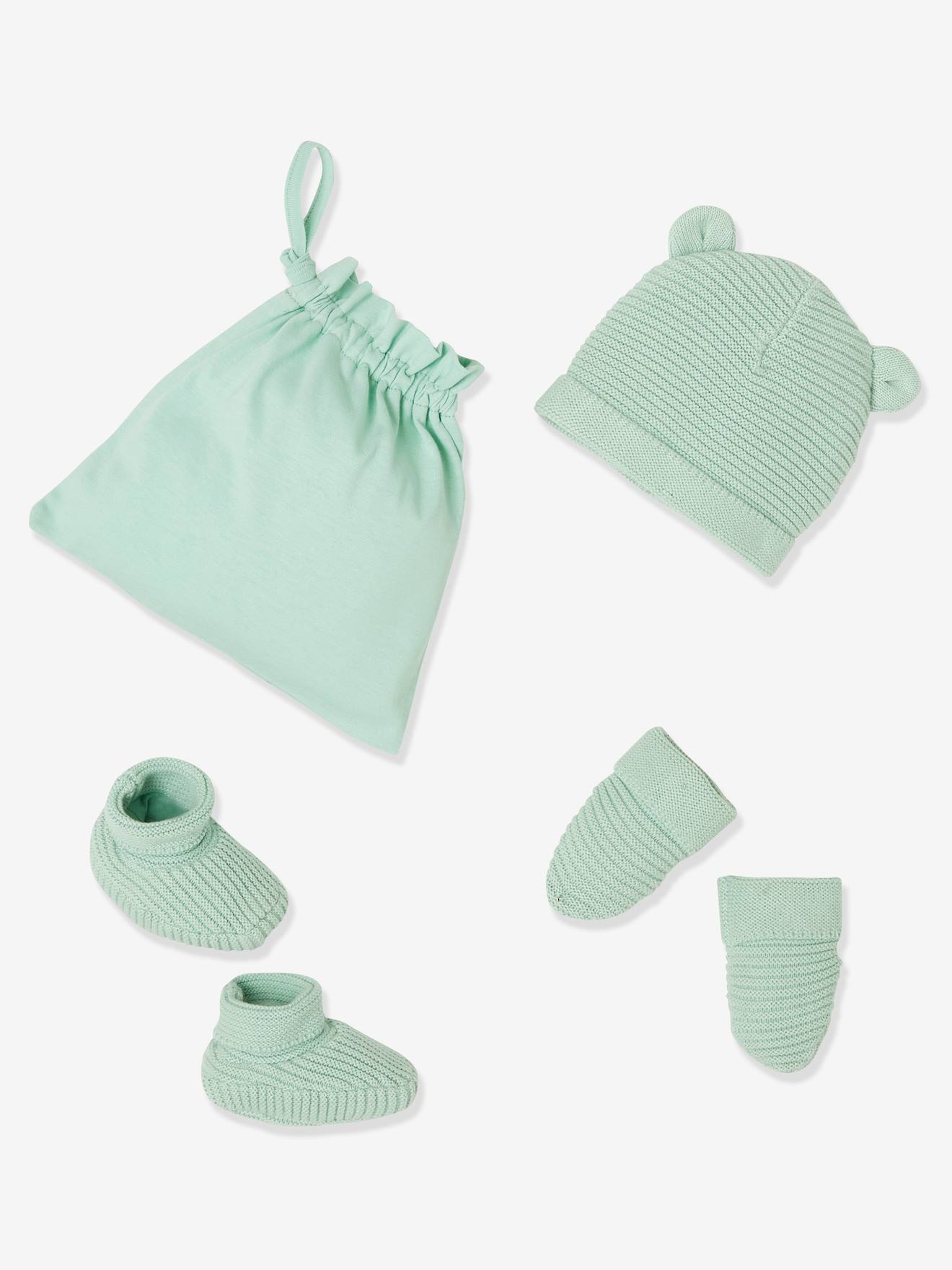 Ensemble bonnet et moufles pour bébé nouveau-né 5 bonnets et 5 paires de moufles pour bébé garçon et fille de 0 à 6 mois 100 % coton 