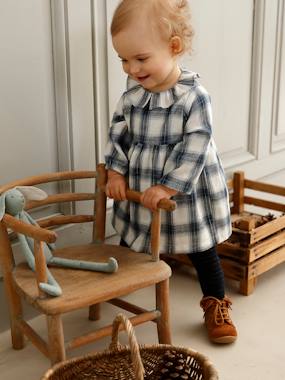 -Chequered Dress for Babies