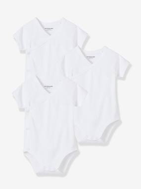 Baby-Bodysuits & Sleepsuits-Pack of 3 Short-Sleeved Bodysuits for Newborns