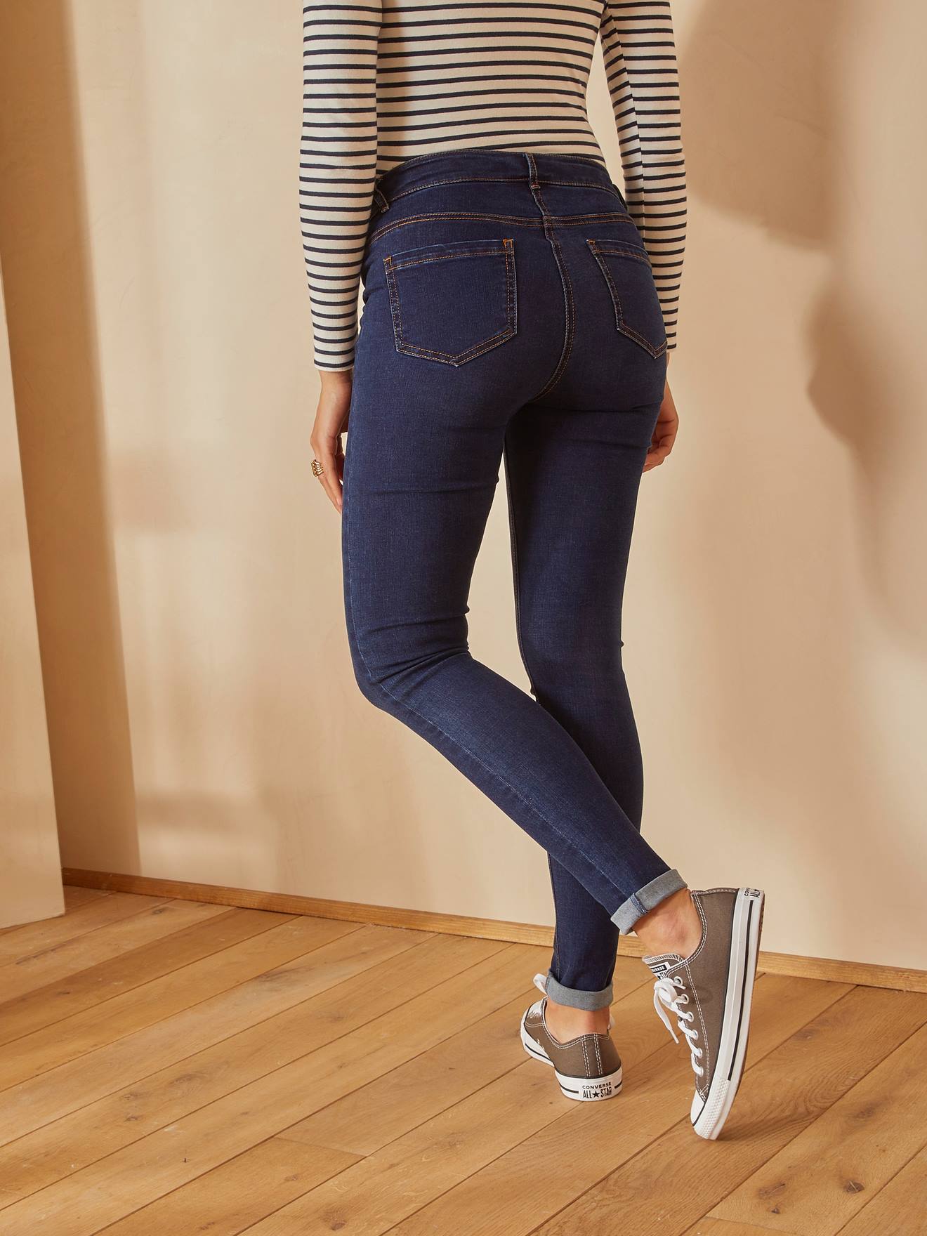 Skinny Leg Maternity Jeans - dark blue 
