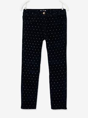 MorphologiK Slim Leg Corduroy Trousers with Iridescent Dots for Girls, Wide Hip  - vertbaudet enfant