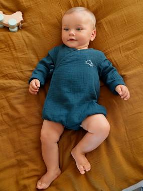 -Unisex Bodysuit in Cotton Gauze for Newborn Babies