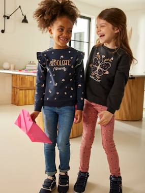 Girls-Trousers-NARROW Hip, MorphologiK Treggings with Printed Cherries, for Girls