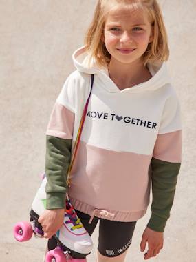 -Colourblock Sports Hoodie for Girls