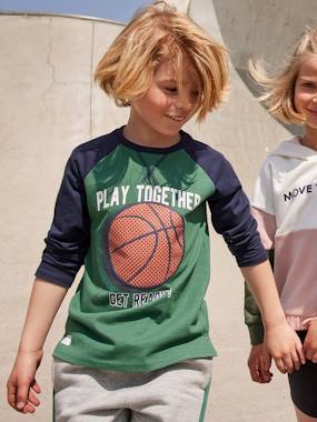 Sportwear-Sports Top with Balloon in Relief & Raglan Sleeves, for Boys