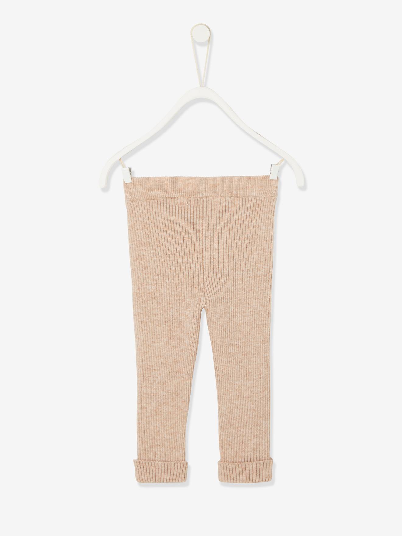 Fine Knit Leggings for Babies - beige, Baby