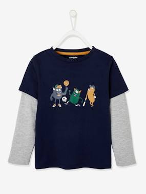 Boys-Sports Top, 2-in-1 Effect Sleeves, for Boys