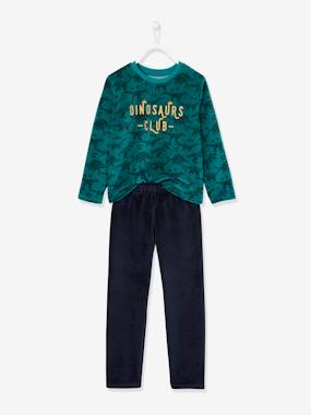 selection-velour-Long Velour Pyjamas for Boys, Dino, Oeko-Tex®