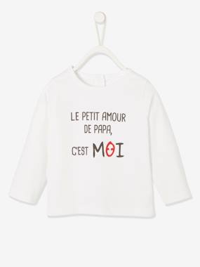 Baby-T-shirts & Roll Neck T-Shirts-T-shirts-Long Sleeve Top with Message, for Babies