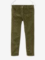 MorphologiK Slim Leg Corduroy Trousers with Iridescent Dots for Girls, Medium Hip  - vertbaudet enfant 