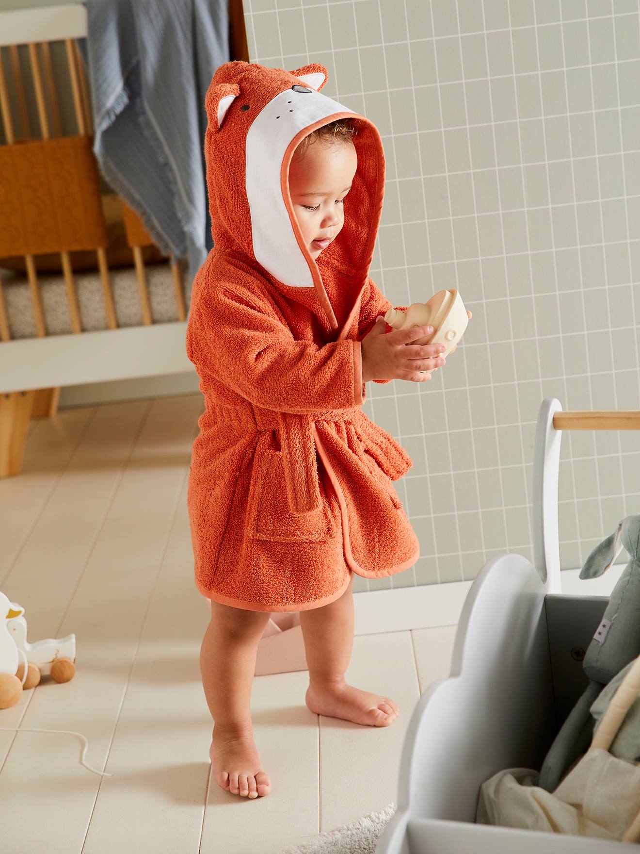 Peignoir de bain bébé Renard - orange, Bébé