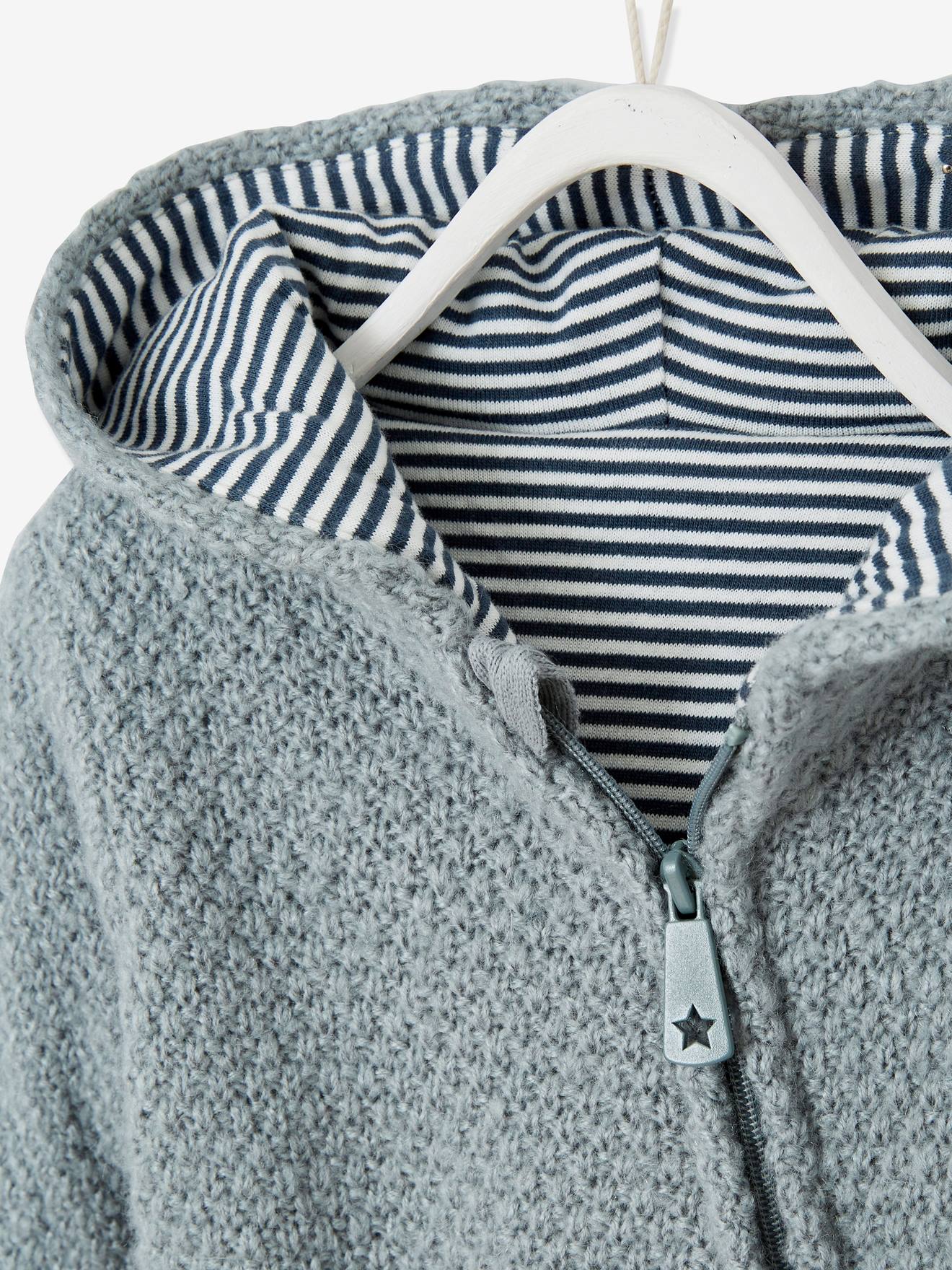 Combinaison En Tricot Bebe Naissance Doublee Bleu Pale Bebe