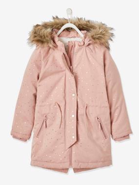 Coat & jacket-Hooded Parka with Iridescent Dots, Recycled Polyester Padding, for Girls