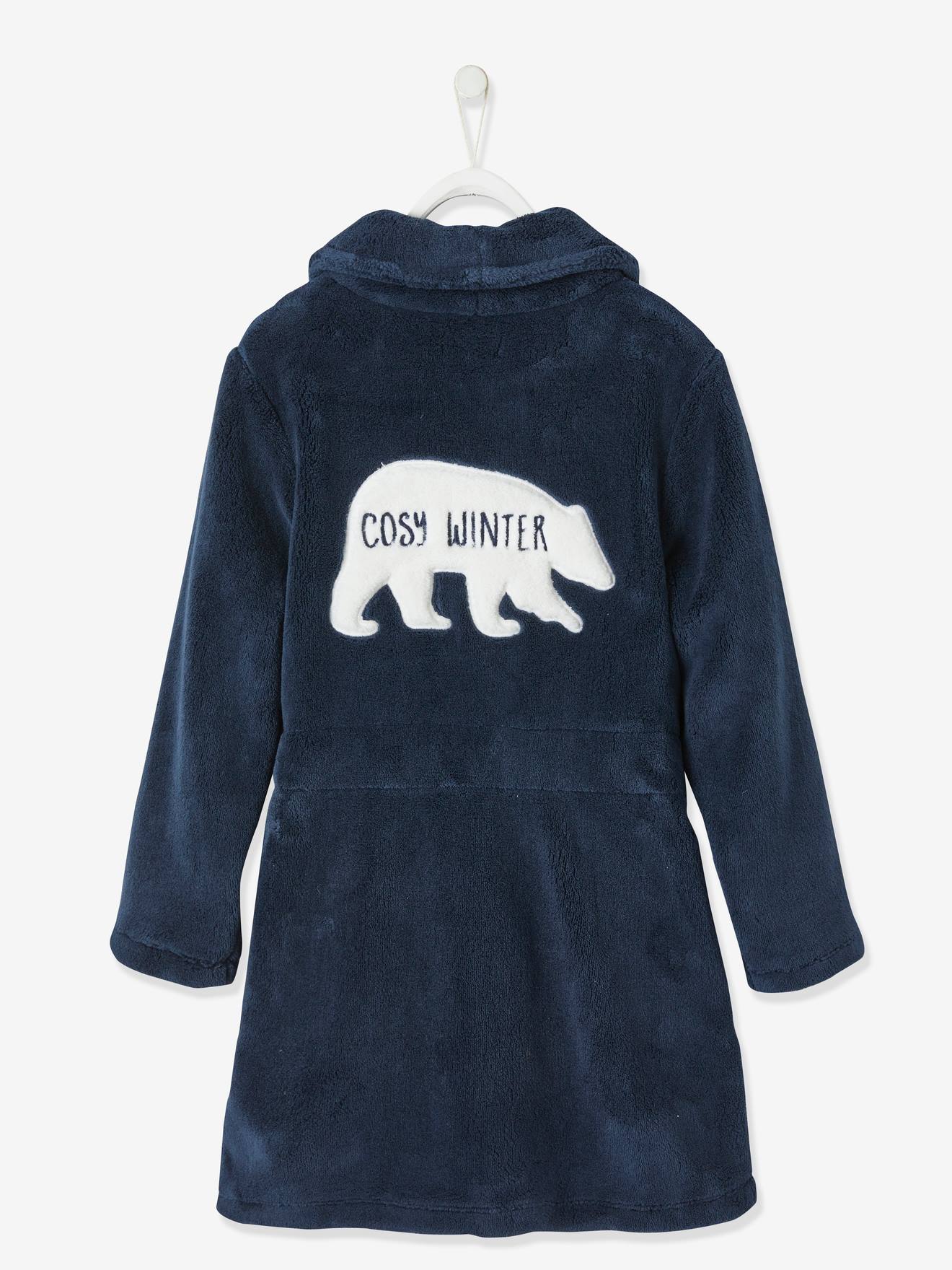 Vuncio Robe De Chambre Enfant Fille Hiver Chaude Polaire Flanelle Mignon Peignoir Fille À Capuche Doux Manches Longues Vêtements De Nuit Et Peignoirs Loungewear 1-8 Ans (1-2 Ans, Blanc
