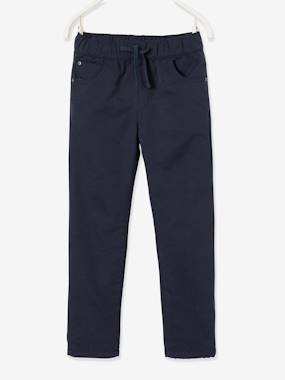 -Straight Leg Indestructible Trousers, Lined in Polar Fleece, for Boys