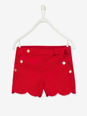 Girls-Velour Shorts with Fancy Finish, for Girls