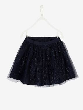-Reversible Occasionwear Skirt with Sequins & Iridescent Dots, for Girls