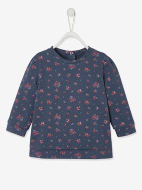 Baby-Jumpers, Cardigans & Sweaters-Printed Sweatshirt in Fleece, for Babies