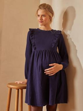 Maternity-Cotton Gauze Dress, Maternity & Nursing Special