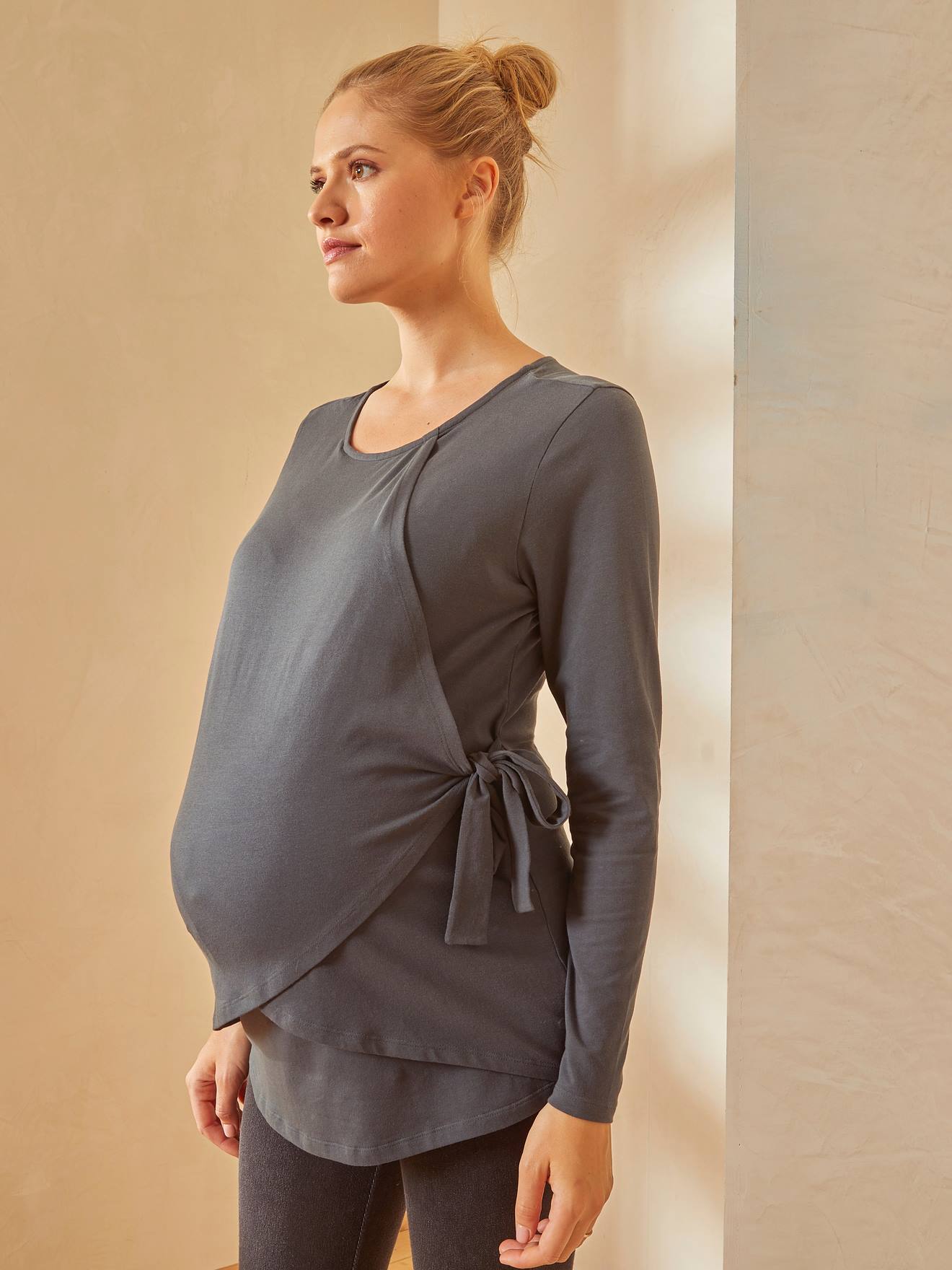 Débardeur grossesse et allaitement brassière intégrée - gris - cf swatch,  Vêtements de grossesse