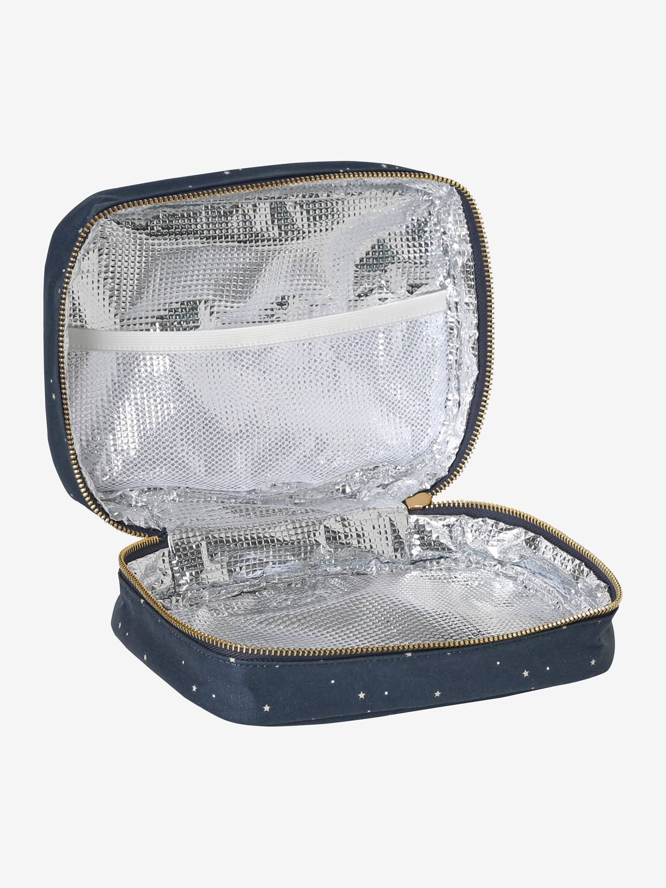Lunch box bicolore en coton enduit marine étoile - Vertbaudet