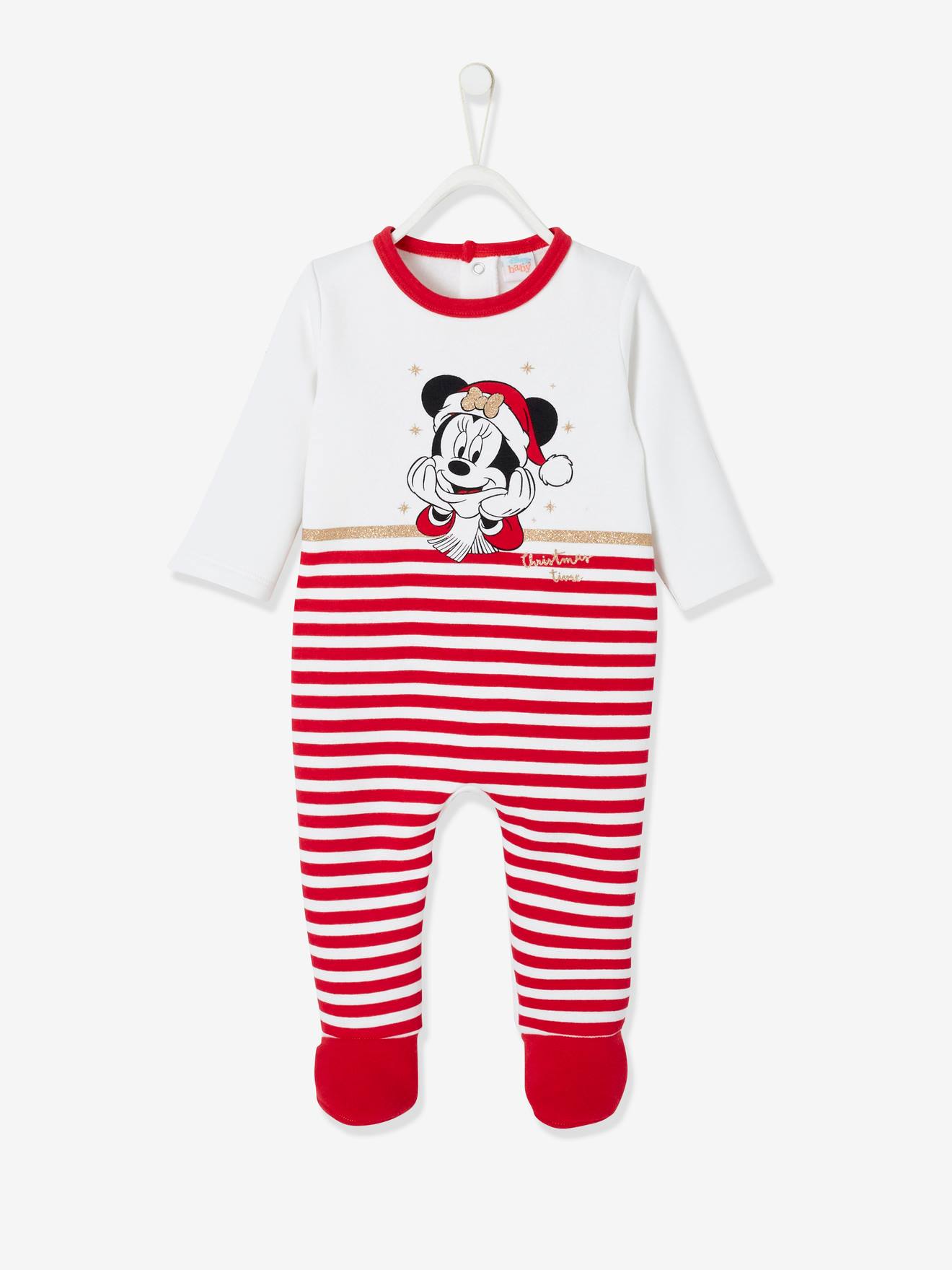 Girls Sleepsuit Disney Minnie Mouse Stripe Babygro Newborn Baby to 18 Months 