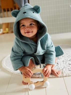 Baby-Bathrobes & bath capes-Animal Bathrobe in Organic Cotton* Gauze