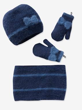 Girls-Accessories-Winter Hats, Scarves, Gloves & Mittens-Beanie + Snood + Gloves Set for Girls, Oeko-Tex®