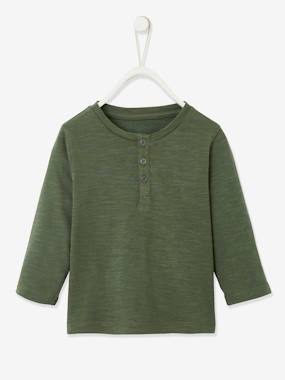 Baby-T-shirts & Roll Neck T-Shirts-T-shirts-Grandad-Style Long-Sleeved Top for Baby Boys