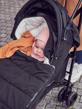 Chancelière Coque Et Nacelle VERTBAUDET Toile Déperlante Noir - Naissance à 9 Mois
