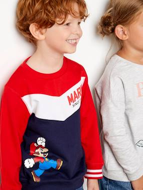 Boys-Cardigans, Jumpers & Sweatshirts-Sweatshirts & Hoodies-Two-Tone Sweatshirt for Boys, Super Mario®