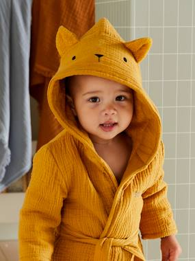 Baby-Bathrobes & bath capes-Animal Bathrobe in Organic Cotton* Gauze