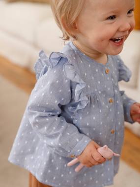 Baby-Blouses & Shirts-Blouse with Ruffles, for Baby Girls
