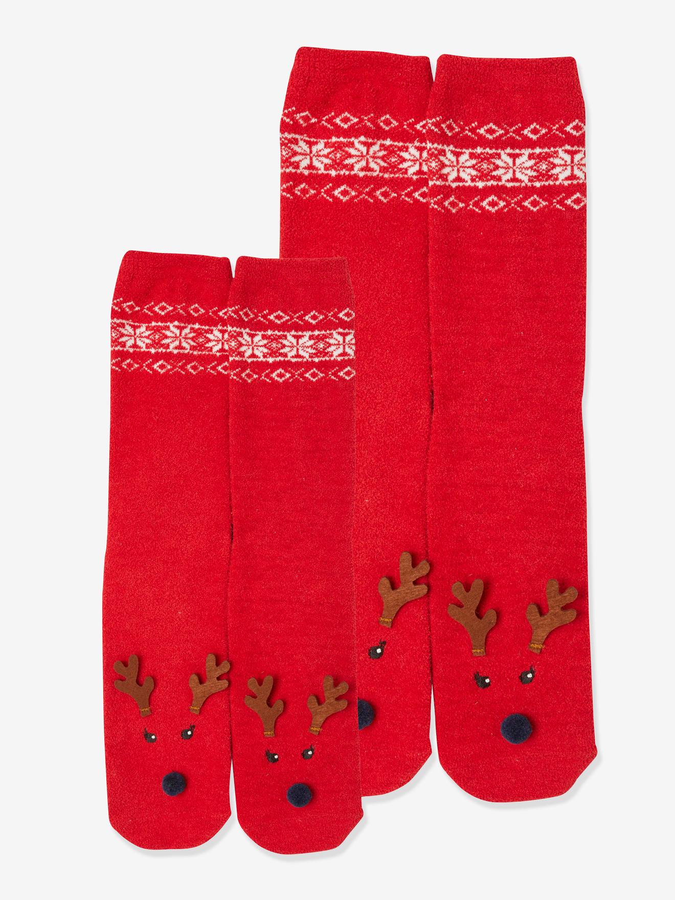Chaussettes ado style basket couleur rouge - fêtes adolescents - Noël
