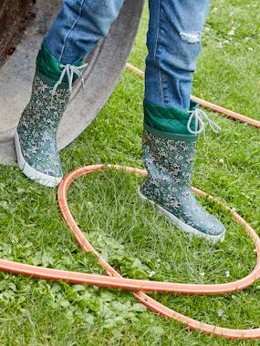 Shoes-Printed Wellies with Padded Collar for Girls