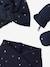 Beanie + Snood + Mittens Set for Girls, Oeko Tex® Dark Blue/Print - vertbaudet enfant 