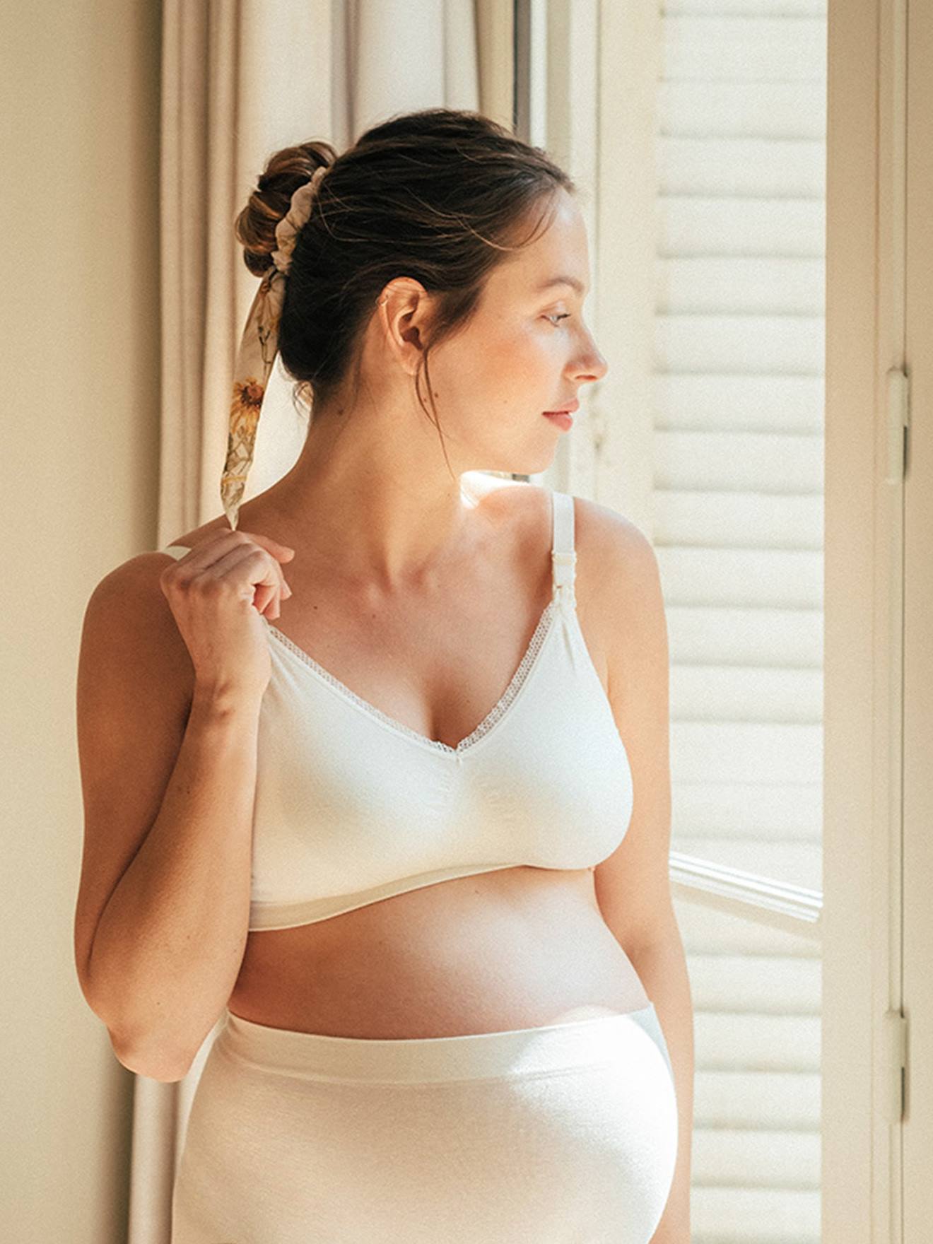 Seamless Bra, Maternity & Nursing Special, Organic by CACHE COEUR - white  light solid