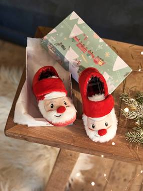 -Christmas Gift Box with Father Christmas Pram Shoes for Babies