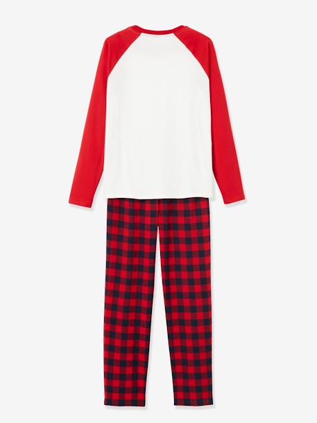 Pyjama Noël femme / Pyjama famille Oeko-Tex® Beige avec anim et bas à carre - vertbaudet enfant 